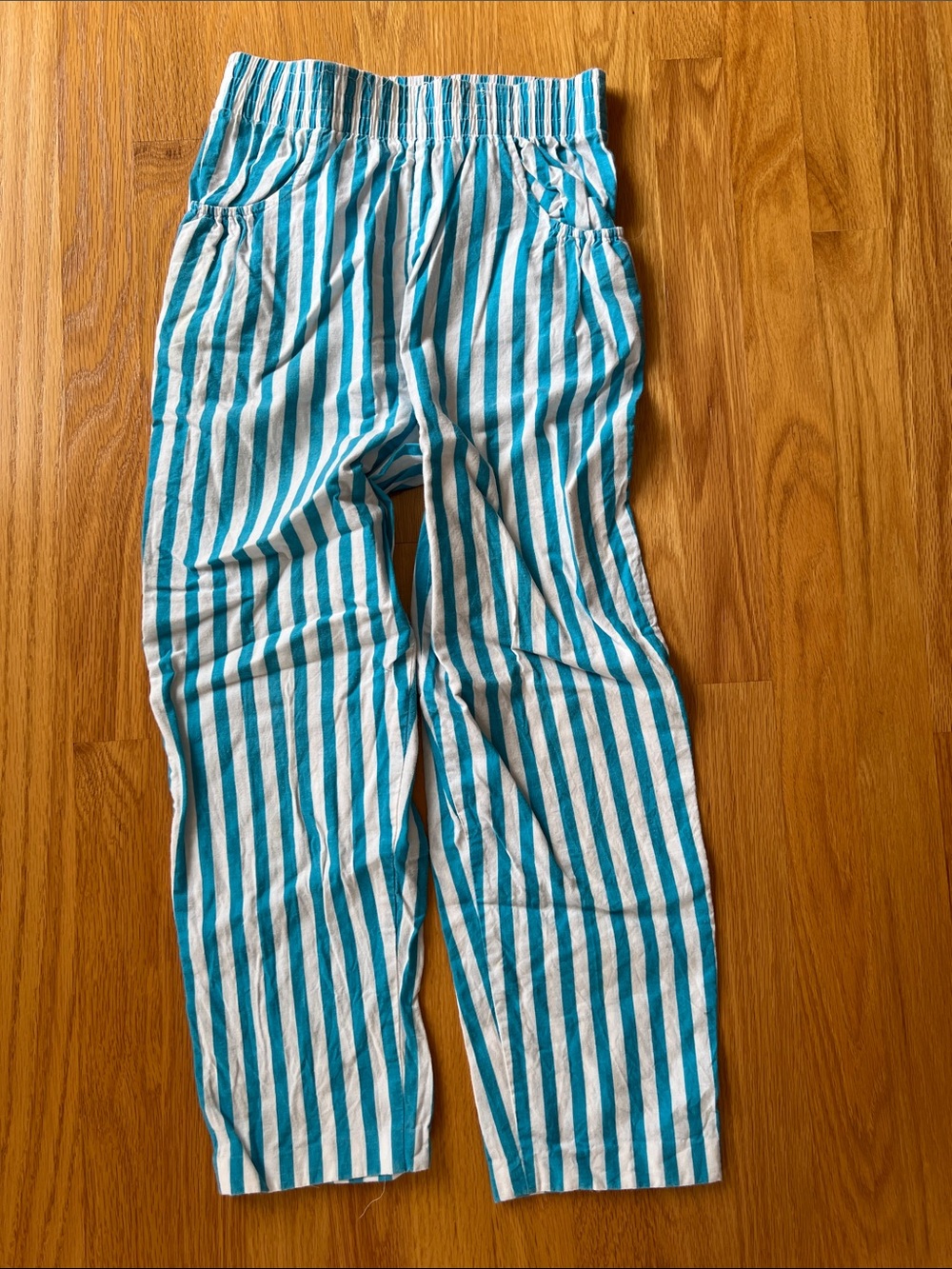 Vintage Silver Unicorn youth 10-12 blue and white striped pants with elastic